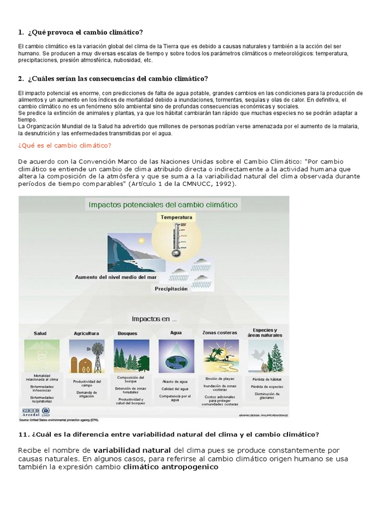 Cambio Climático y sus Consecuencias | PDF | Cambio climático | Clima