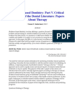 Evidence-Based Dentistry: Part V. Critical Appraisal of The Dental Literature: Papers About Therapy