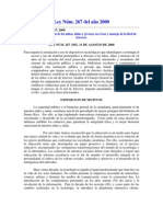 Núm. 267 de 2000 Ley para La Protección de Los Niños, Niñas y Jóvenes en El Uso y Manejo de La Red de Internet