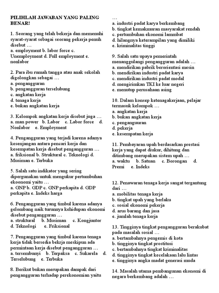 Kelompok Angkatan Kerja Disebut Juga Enak