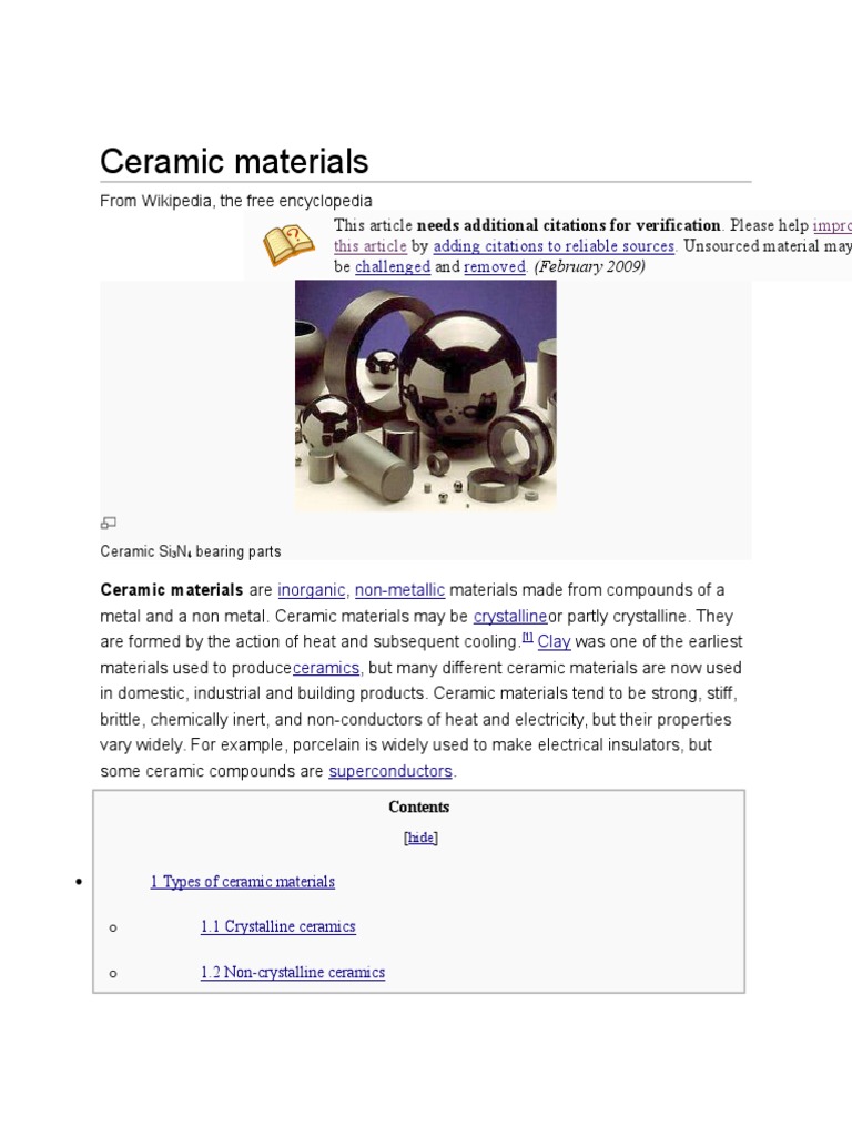 Ceramic Materials PDF Ceramics Fracture