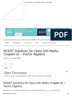 NCERT Solutions For Class 12th Maths Chapter 10 - Vector Algebra