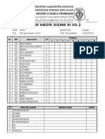 Absensi XI IIS 2