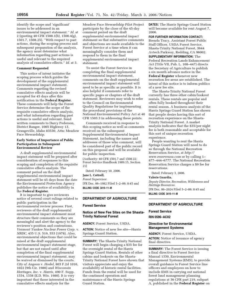 Federal Register / Vol. 71, No. 42 / Friday, March 3, 2006 / Notices ...