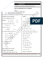 Solving Quadratic Equations in Two Variables