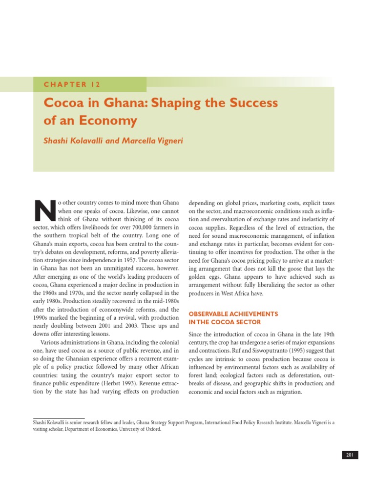 Cocoa in Ghana Shaping The Success of An Economy PDF Cocoa Bean