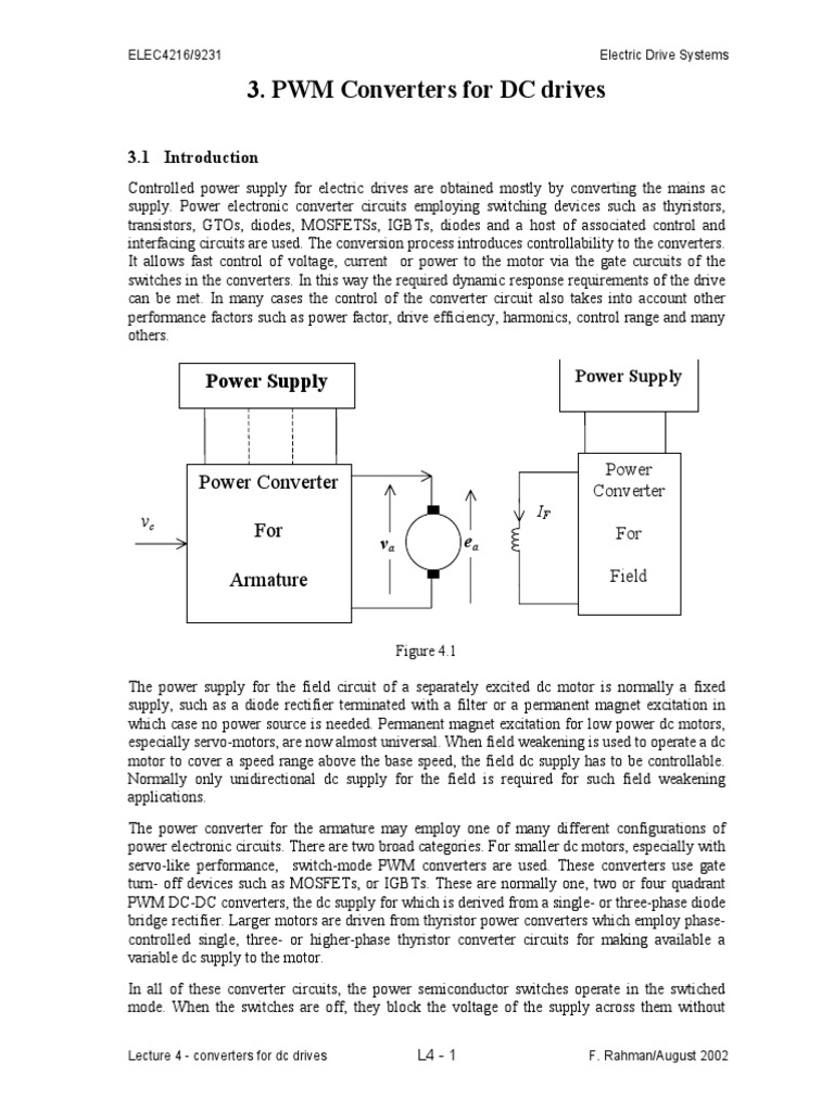 PWM Converters For DC Drives PDF Power Electronics Rectifier