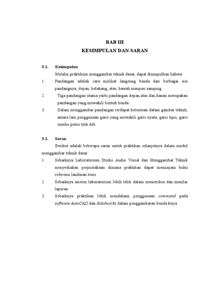 Bab Iii Kesimpulan Dan Saran