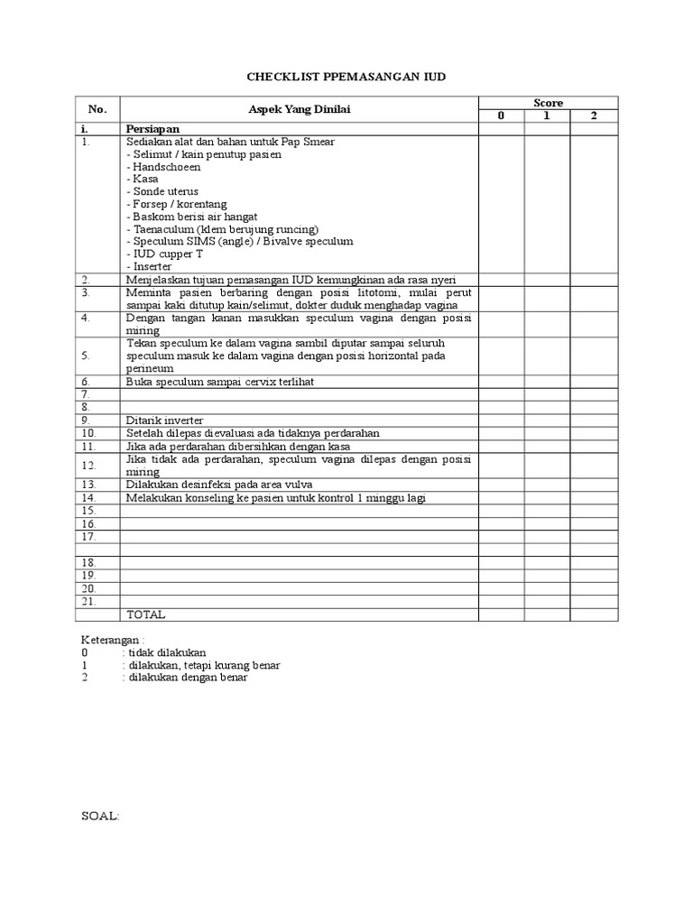 CL Pemasangan IUD | PDF | Sains & Matematika
