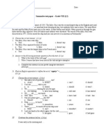 Summative Test Paper - Grade VIII (L2)