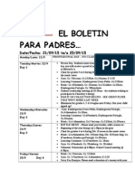 El Boletin para Padres : Date/Fecha: 21/09/15 To/a 25/09/15