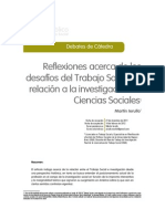 Reflexiones Acerca de Los Desafíos Del Trabajo Social en Relación A La Investigación en Ciencias Sociales1