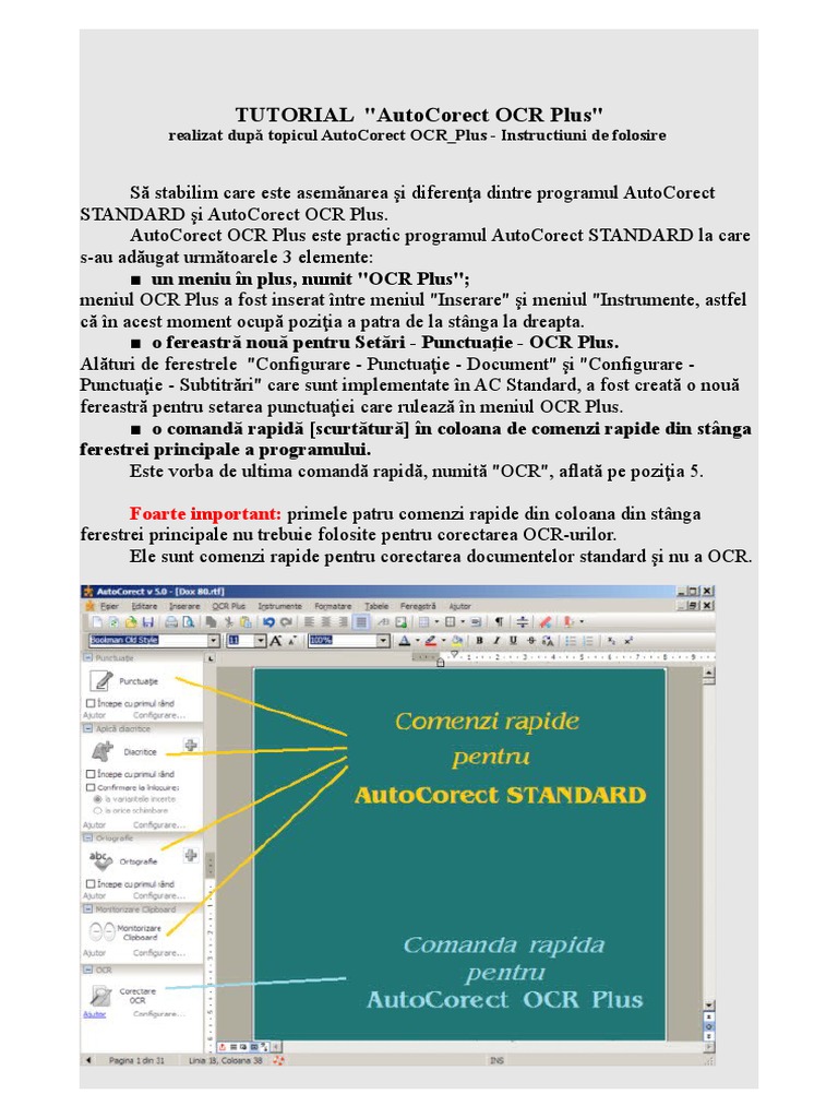 Tutorial AutoCorect OCR PLUS (A4.v1) | PDF