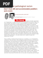 Let's Defeat Pathological Racism Don't Funk MR and Accommodate Peddlers and Crooks