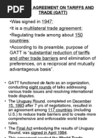 General Agreement On Tariffs and Trade (Gatt)