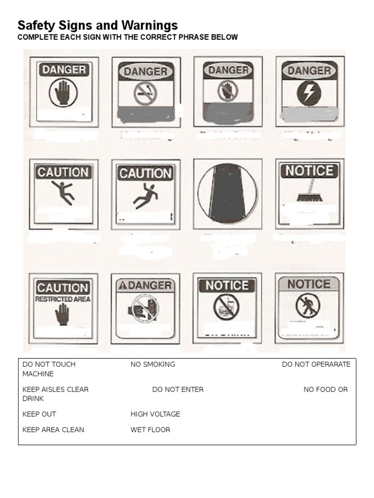 Safety Signs and Warnings | PDF | Wellness