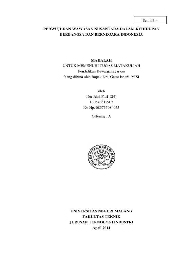 Contoh Karya Ilmiah Wawasan Nusantara - Simak Gambar Berikut