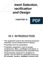 Equipment Selection and Specification