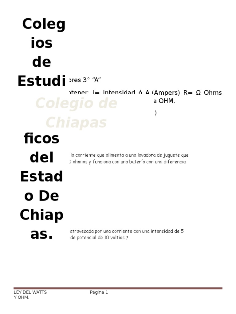 Problemas de la Ley de OHM Fácil y Rapido. Resistencia