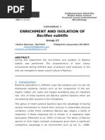 Download ENRICHMENT AND ISOLATION OF Bacillus subtilis by hellen  SN282225913 doc pdf
