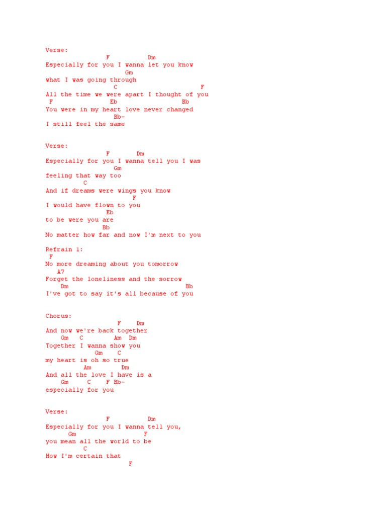Mymp Especially For You Chord