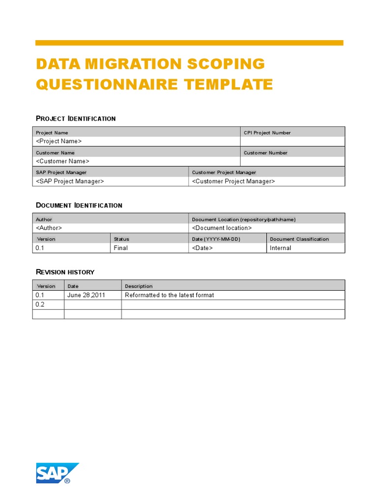 Data Migration Approach and Strategy Template | PDF | Receipt | Inventory