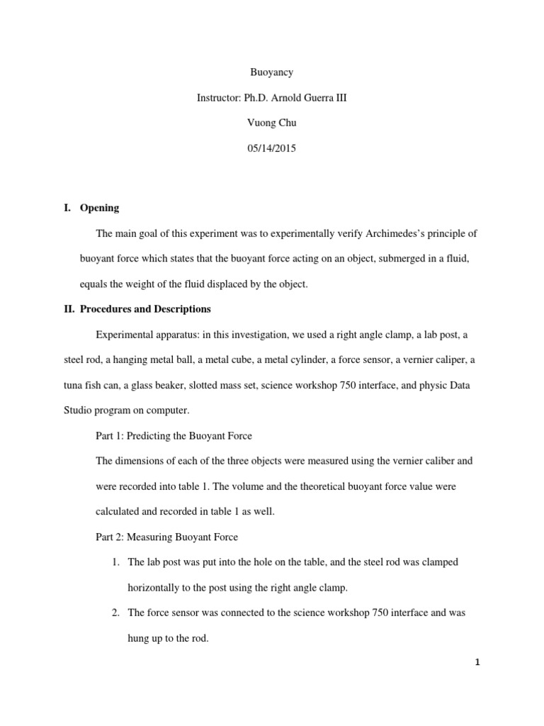 Archimedes principle lab answers image