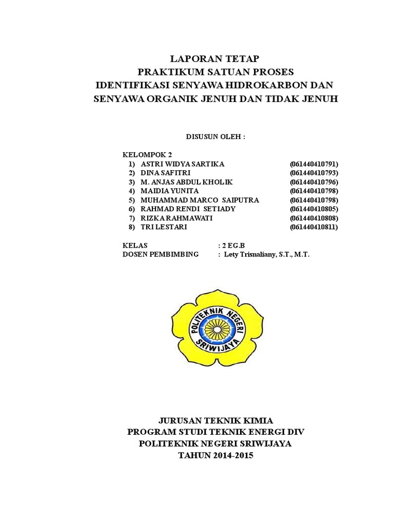 LAPORAN TETAP Satuan Proses Identifikasi Senyawa  