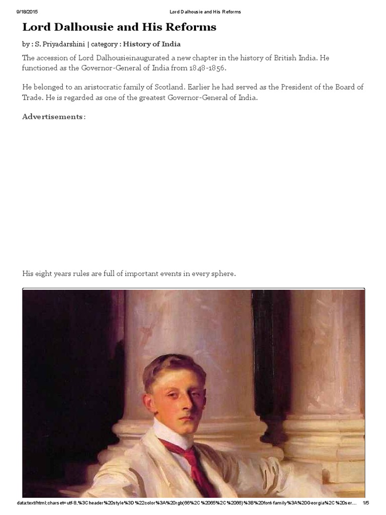 Lord Dalhousie and His Reforms British Raj Kolkata