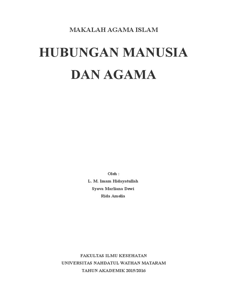 Hubungan Manusia Dan Agama