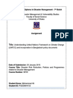 Understanding United Nations Framework on Climate Change (UNFCC) and incorporation in Bangladesh policy documents