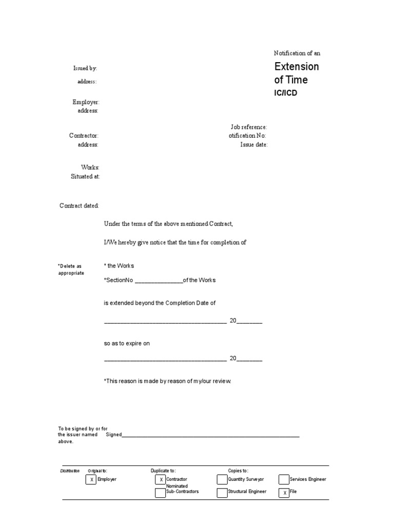 Notification of Extension of Time | PDF