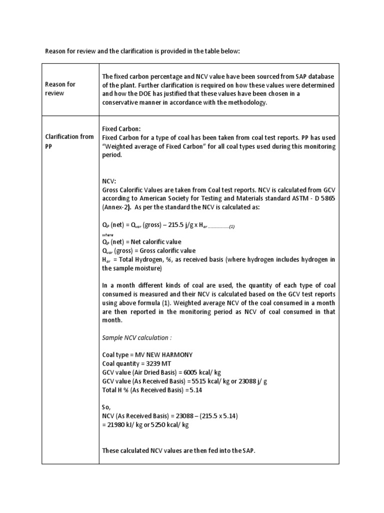 GCV Test Report For Coal | PDF | Technology & Engineering