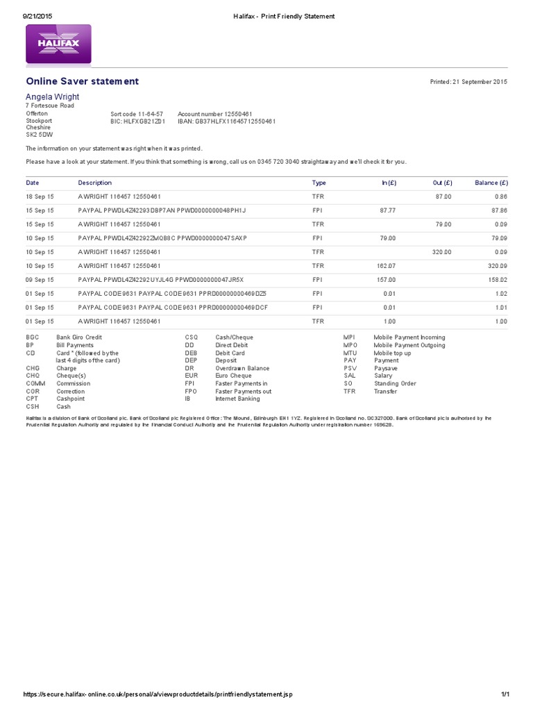 Halifax Print Friendly Statement