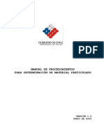 Manual de Procedimientos para Determinación de Material Particulado