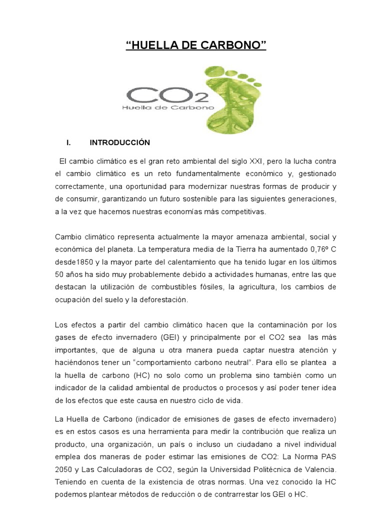Huella de Carbono | PDF | Huella de carbono | Efecto invernadero