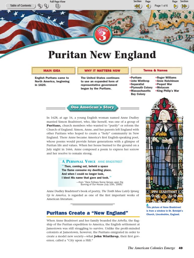 Section 2 3 Puritan New England | Puritans | Massachusetts Bay Colony