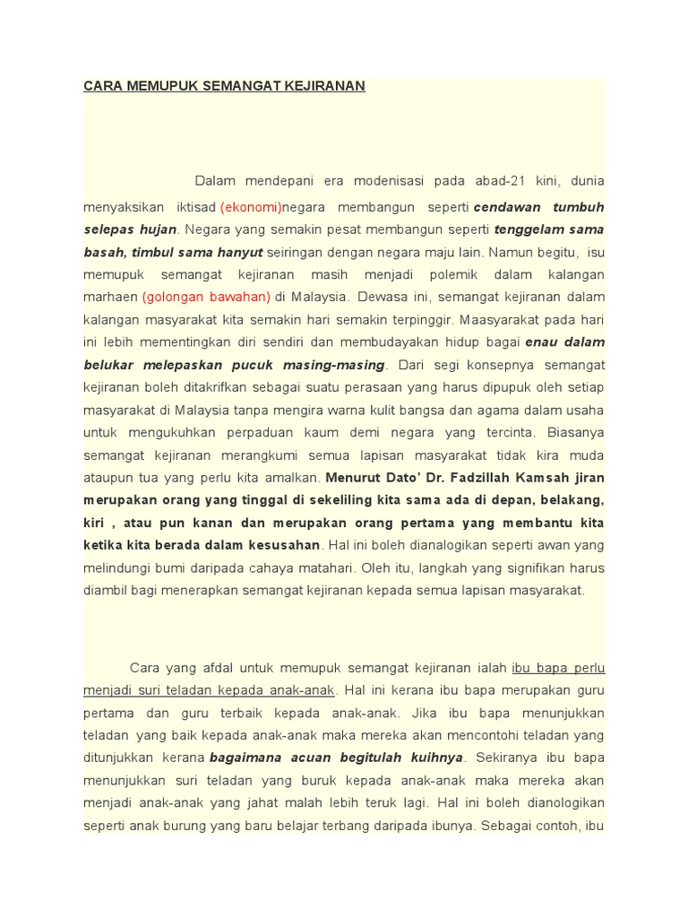Cara Memupuk Semangat Kejiranan Pdf