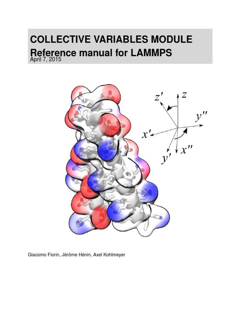 Citing LAMMPS Collective Variables | PDF | Euclidean Vector ...