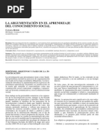 Argumentación en el conocimiento social