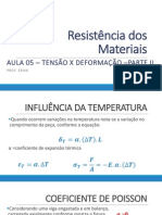 Resistência dos Materiais - Tensão x Deformação, Coeficiente de Poisson e Cisalhamento