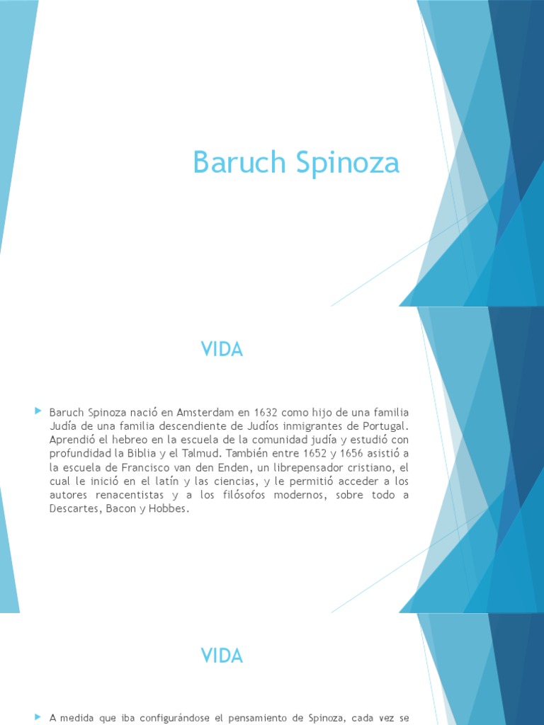 Vida y pensamiento de Baruch Spinoza | PDF | Baruch Spinoza | Razón