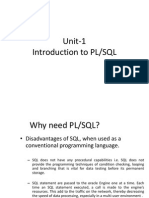 Unit-1 Introduction To PLSQL