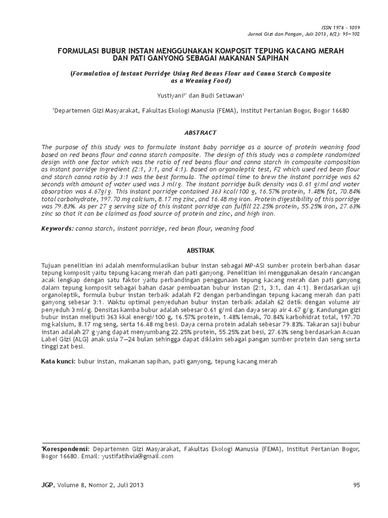 Jurnal Gizi Dan Pangan | PDF | Kesehatan Holistik | Teknologi & Rekayasa