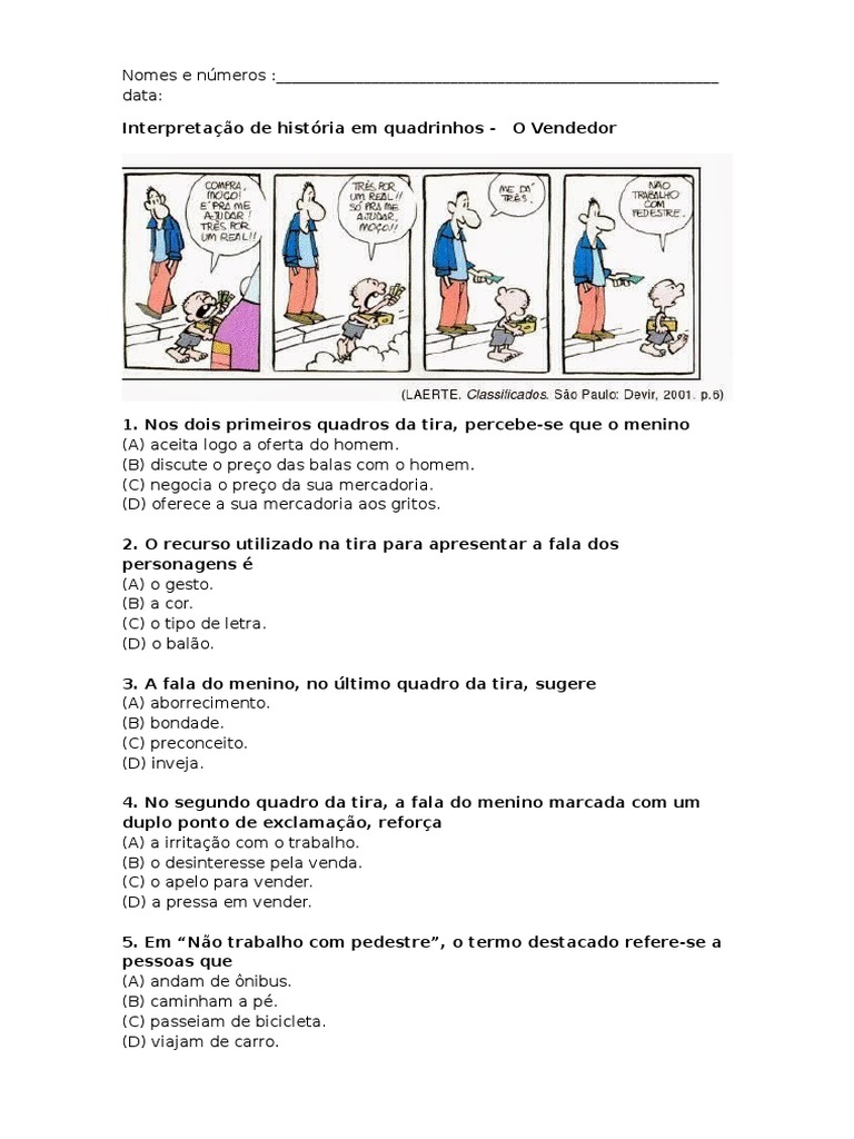 Interpretação de História em Quadrinhos | PDF | Artes Linguísticas e ...
