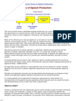 Source-Filter Theory of Speech Production