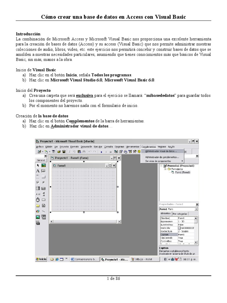 Cómo Crear Una Base De Datos En Pdf Point And Click Tabla Base