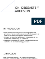 Friccion, Desgaste y Adhesion