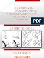 Cirugía II Expo de CA de Cabeza de Páncreas, Ampuloma, Colangiocarcinoma y Tumores de Duodeno