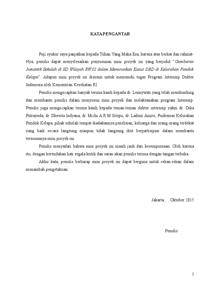 Kata Pengantar Mini Project